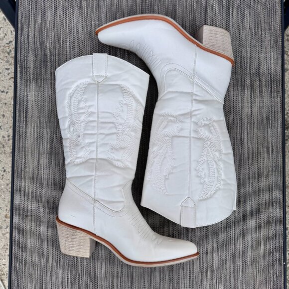 Pierre Dumas Cowgirl Boots Womens Size 8 White - Picture 5 of 13